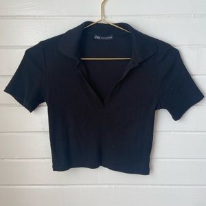 Polo shirt crop top